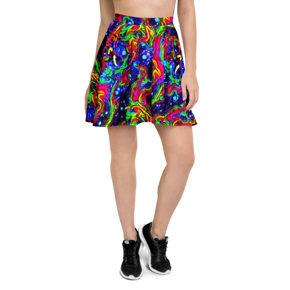 Ultraviolet Wildfire on Skater Skirt — Front
