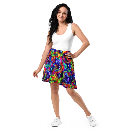 Ultraviolet Wildfire on a Skater Skirt