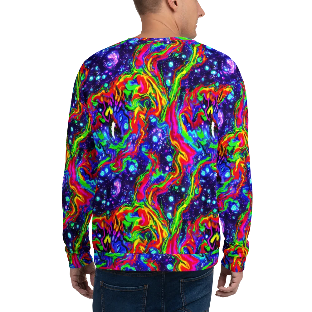 Ultraviolet Wildfire on Sweatshirt — Back