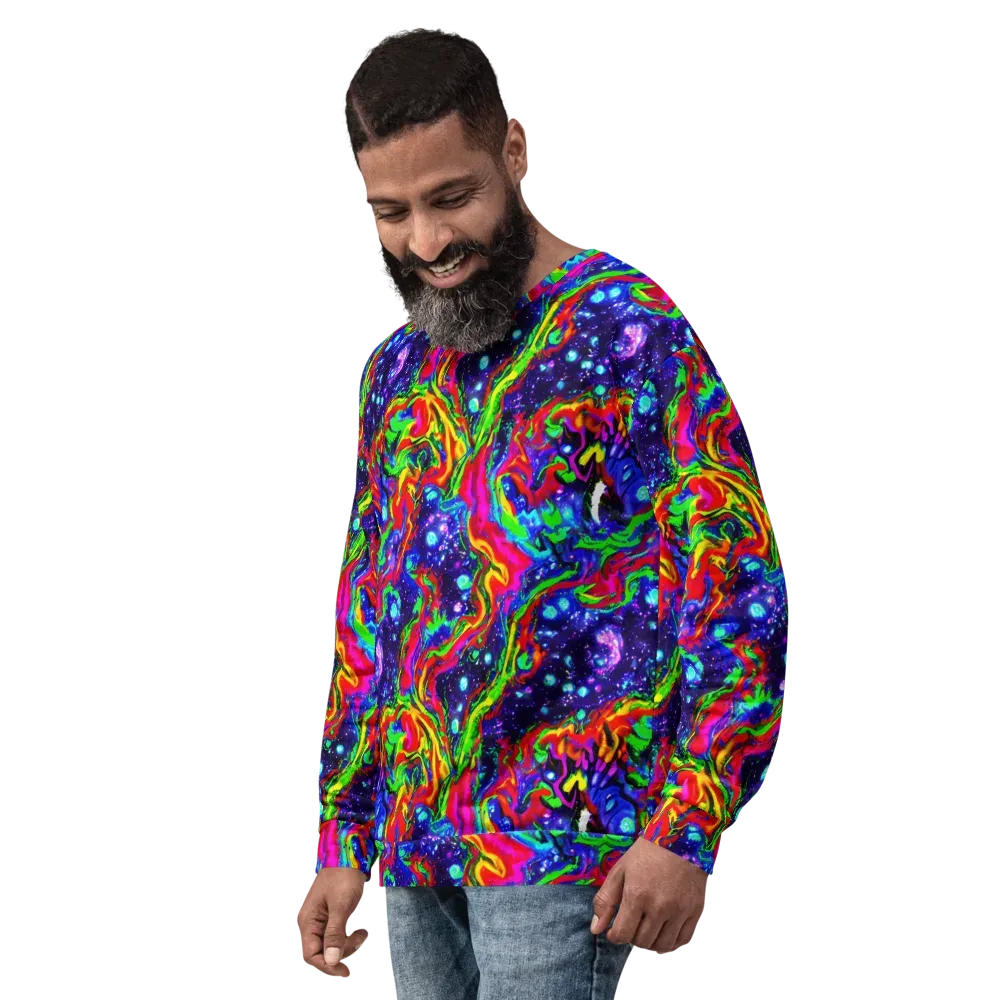 Ultraviolet Wildfire on Sweatshirt — Left Front