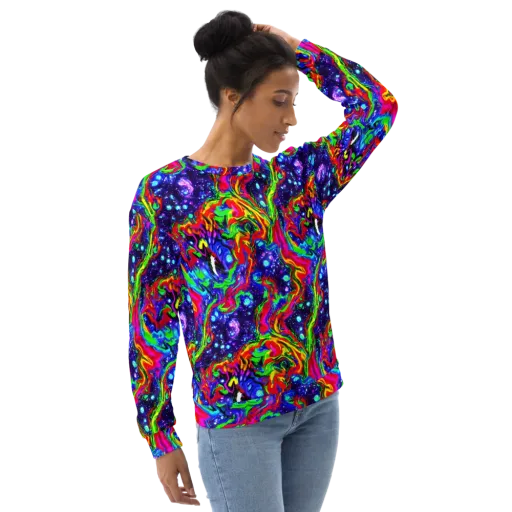 Ultraviolet Wildfire on a Sweatshirt