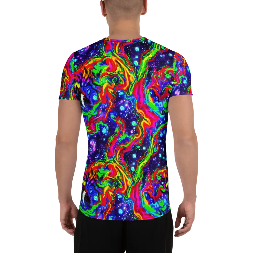 Ultraviolet Wildfire on Men's Athletic T-Shirt — Back