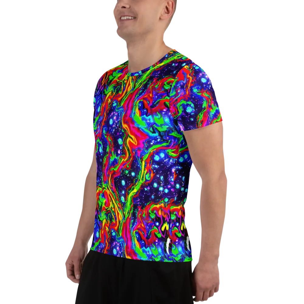 Ultraviolet Wildfire on Men's Athletic T-Shirt — Left