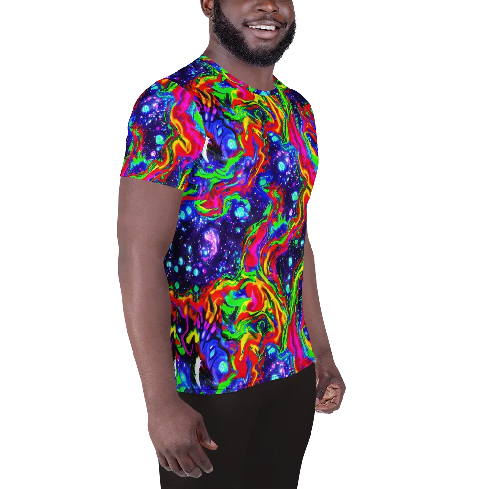 Ultraviolet Wildfire on Men's Athletic T-Shirt — Right