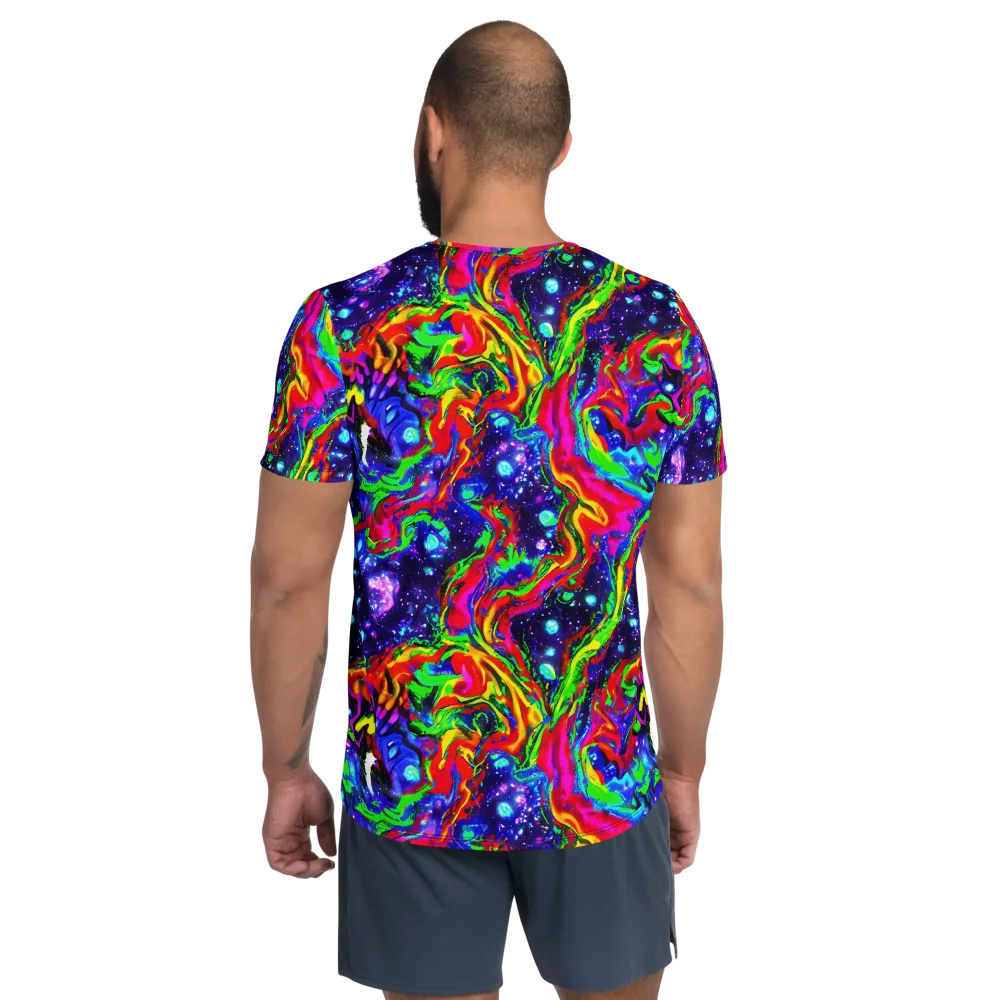 Ultraviolet Wildfire on Men's Athletic T-Shirt — Back
