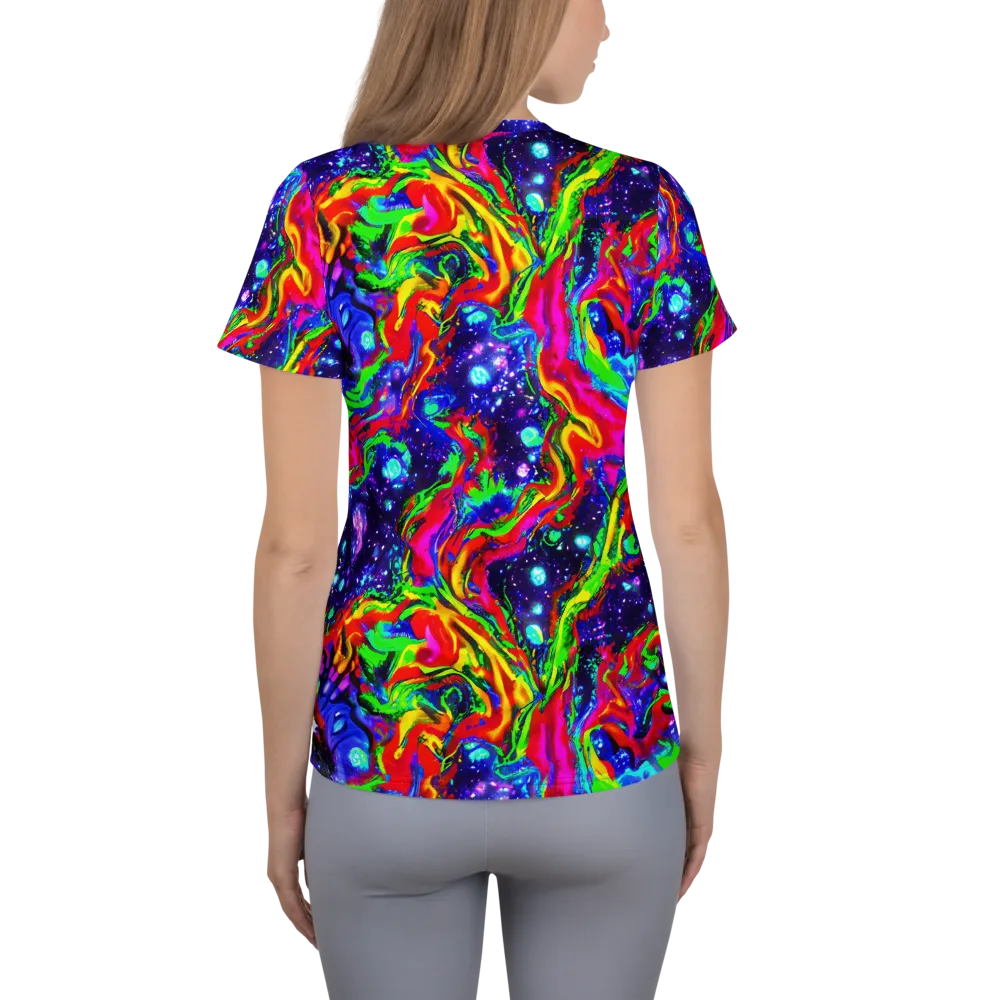 Ultraviolet Wildfire on Women's Athletic T-Shirt — Back