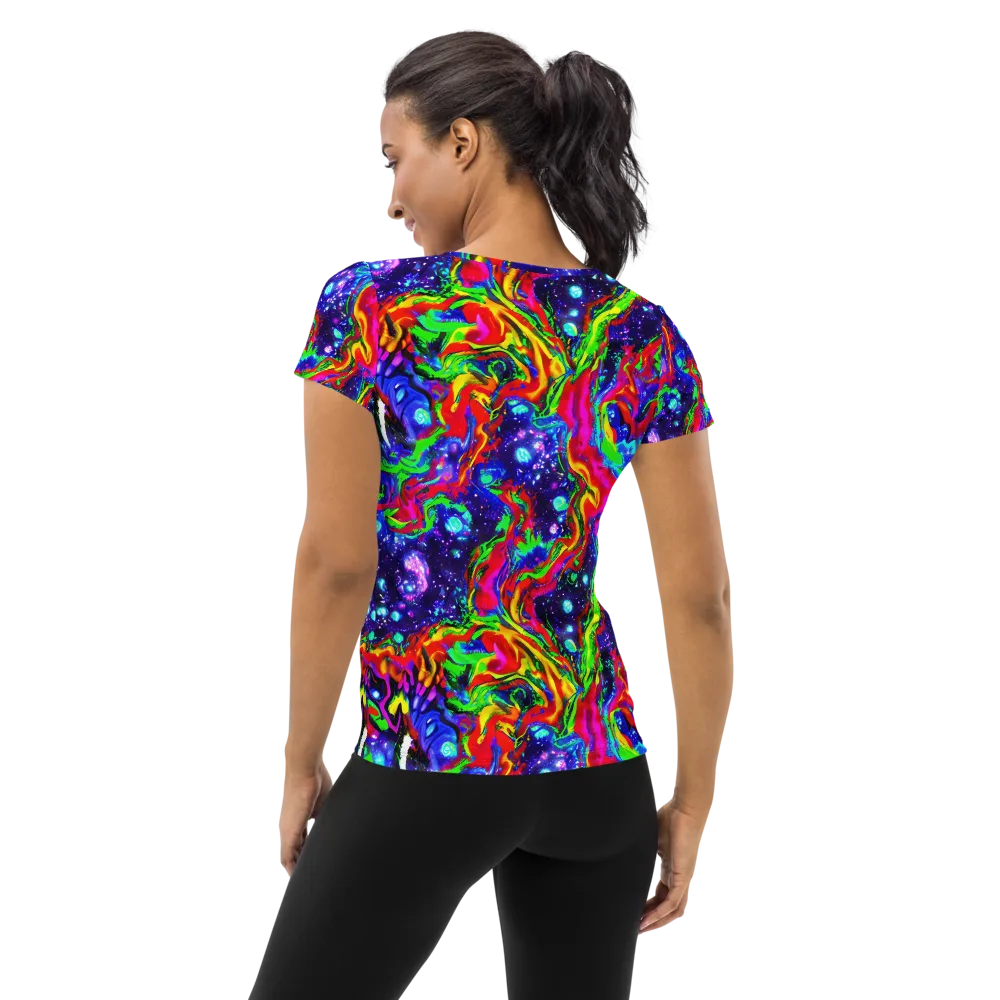 Ultraviolet Wildfire on Women's Athletic T-Shirt — Back