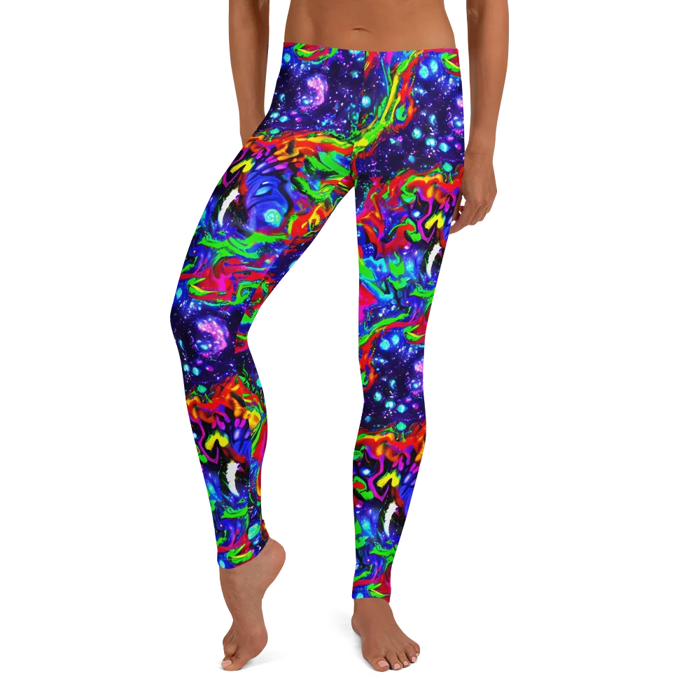 Ultraviolet Wildfire on Leggings — Front