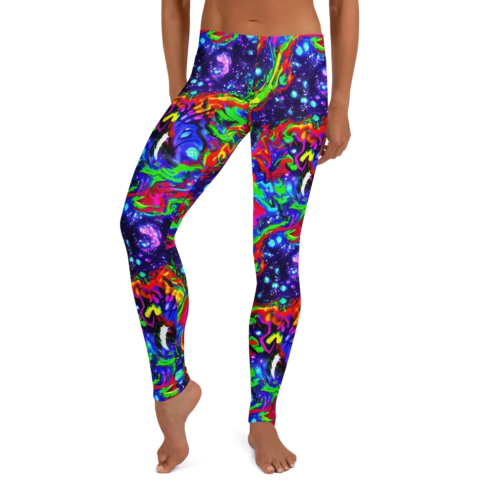 Ultraviolet Wildfire on Leggings — Front