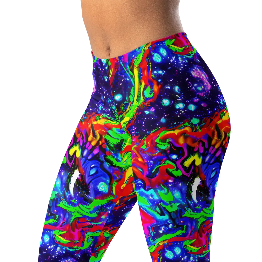 Ultraviolet Wildfire on Leggings — Left Front