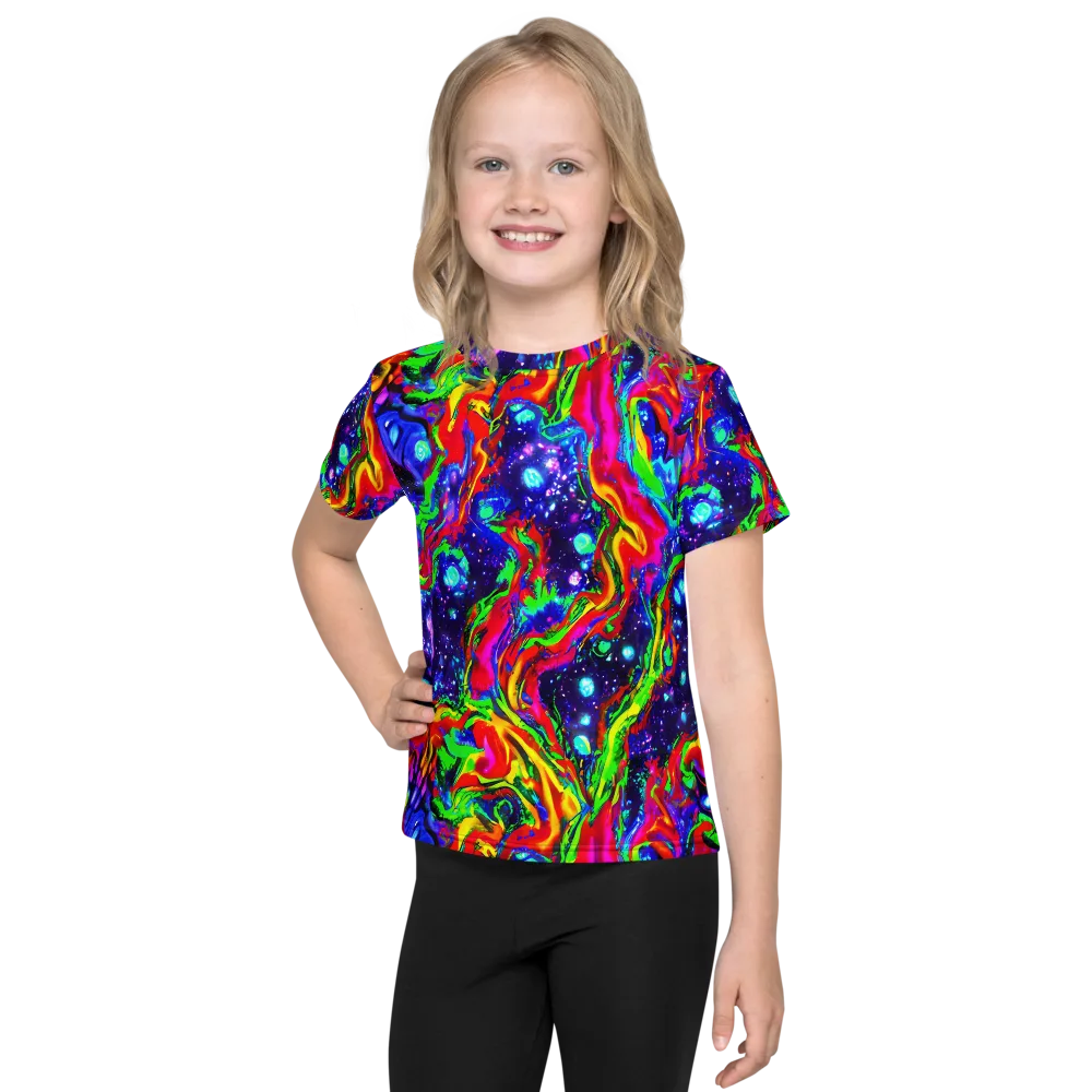 Ultraviolet Wildfire on Kids Crew Neck T-Shirt — Front