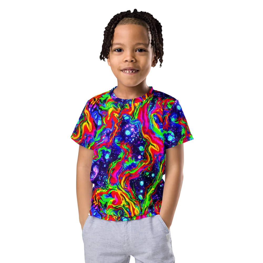 Ultraviolet Wildfire on Kids Crew Neck T-Shirt — Front