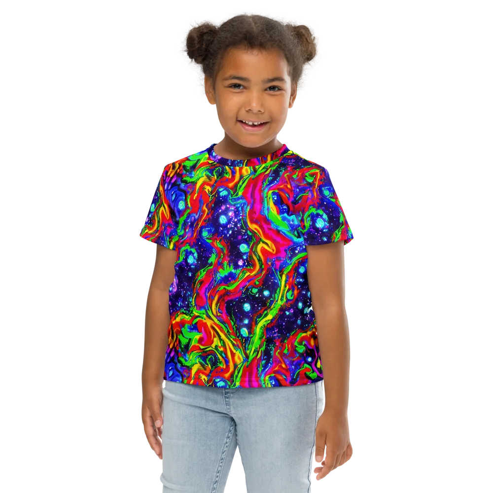 Ultraviolet Wildfire on Kids Crew Neck T-Shirt — Front