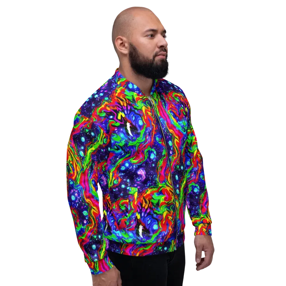 Ultraviolet Wildfire on Bomber Jacket — Right