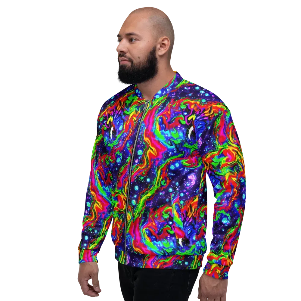 Ultraviolet Wildfire on Bomber Jacket — Left
