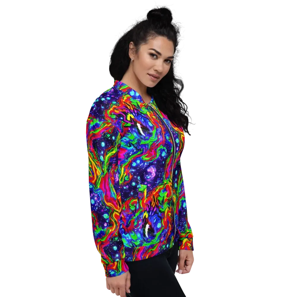 Ultraviolet Wildfire on Bomber Jacket — Right