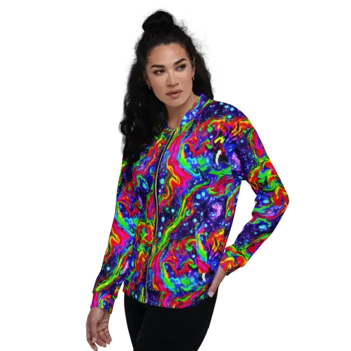 Ultraviolet Wildfire on a Bomber Jacket