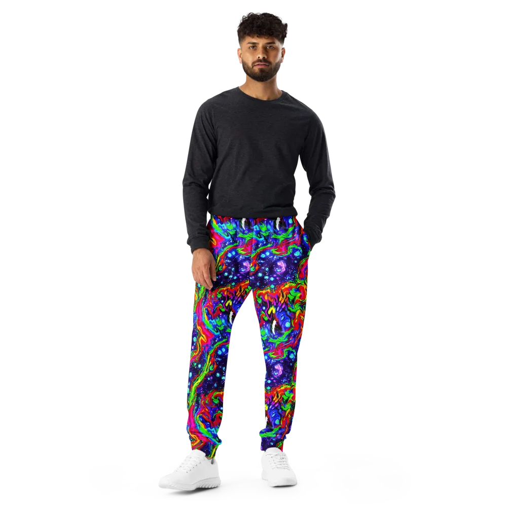 Ultraviolet Wildfire on Men's Joggers — Front
