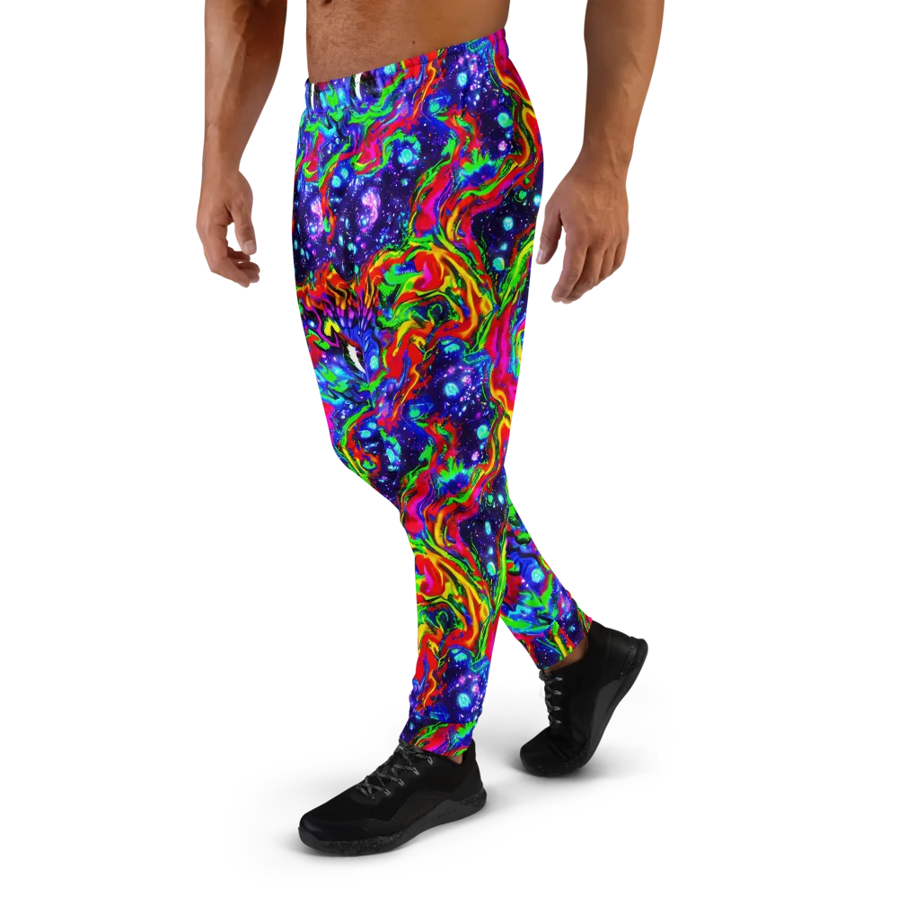 Ultraviolet Wildfire on Men's Joggers — Left