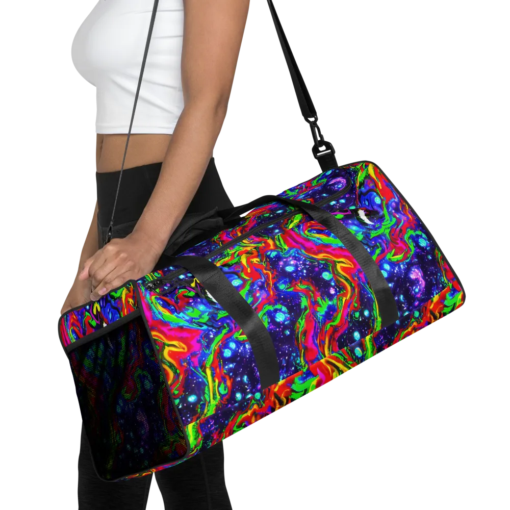 Ultraviolet Wildfire on Duffle Bag — Front
