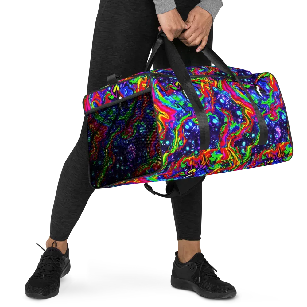 Ultraviolet Wildfire on Duffle Bag — Right Front