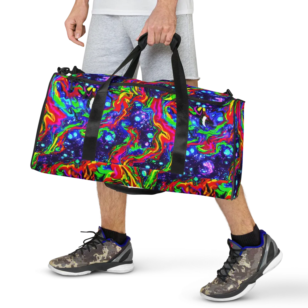 Ultraviolet Wildfire on Duffle Bag — Front