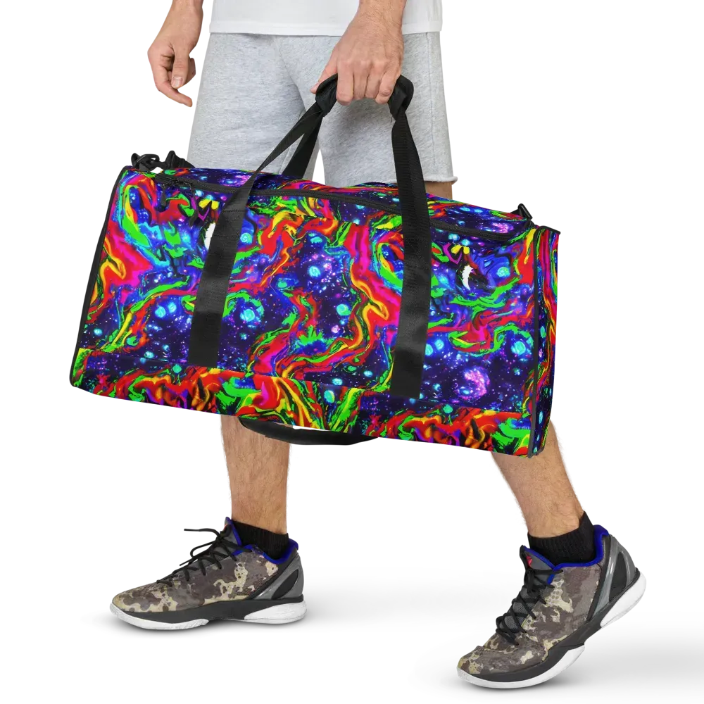 Ultraviolet Wildfire on Duffle Bag — Front