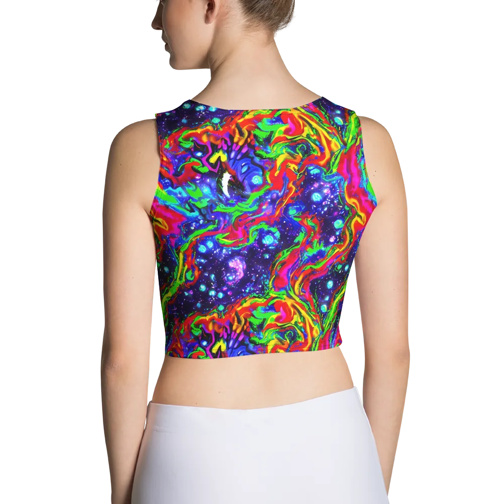 Ultraviolet Wildfire on Crop Top — Back