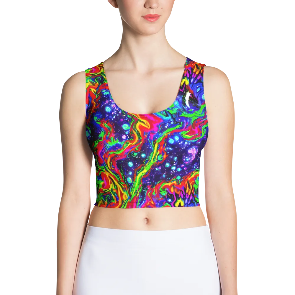 Ultraviolet Wildfire on Crop Top — Front