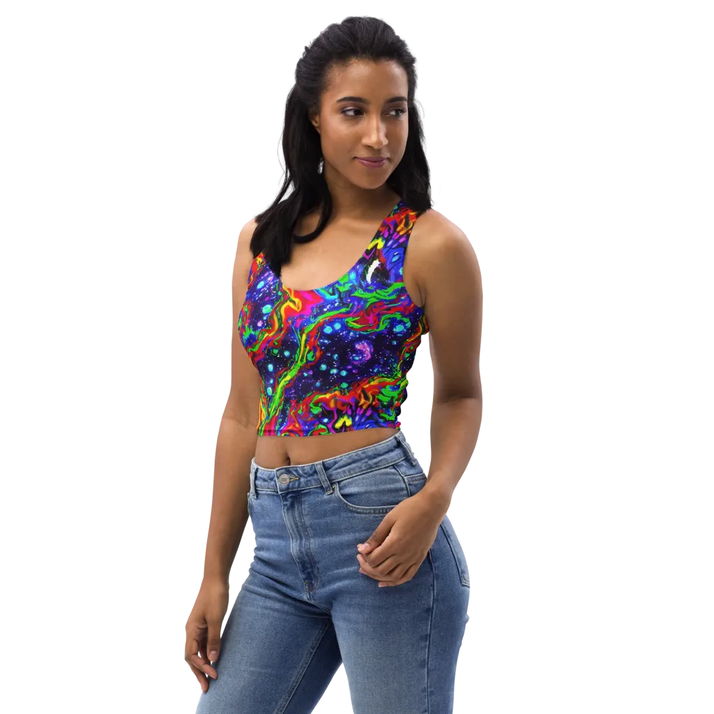 Ultraviolet Wildfire on Crop Top — Left Front