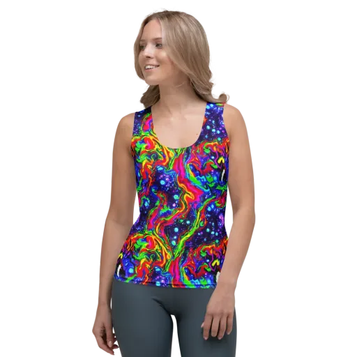 Ultraviolet Wildfire on a Women's Tank Top
