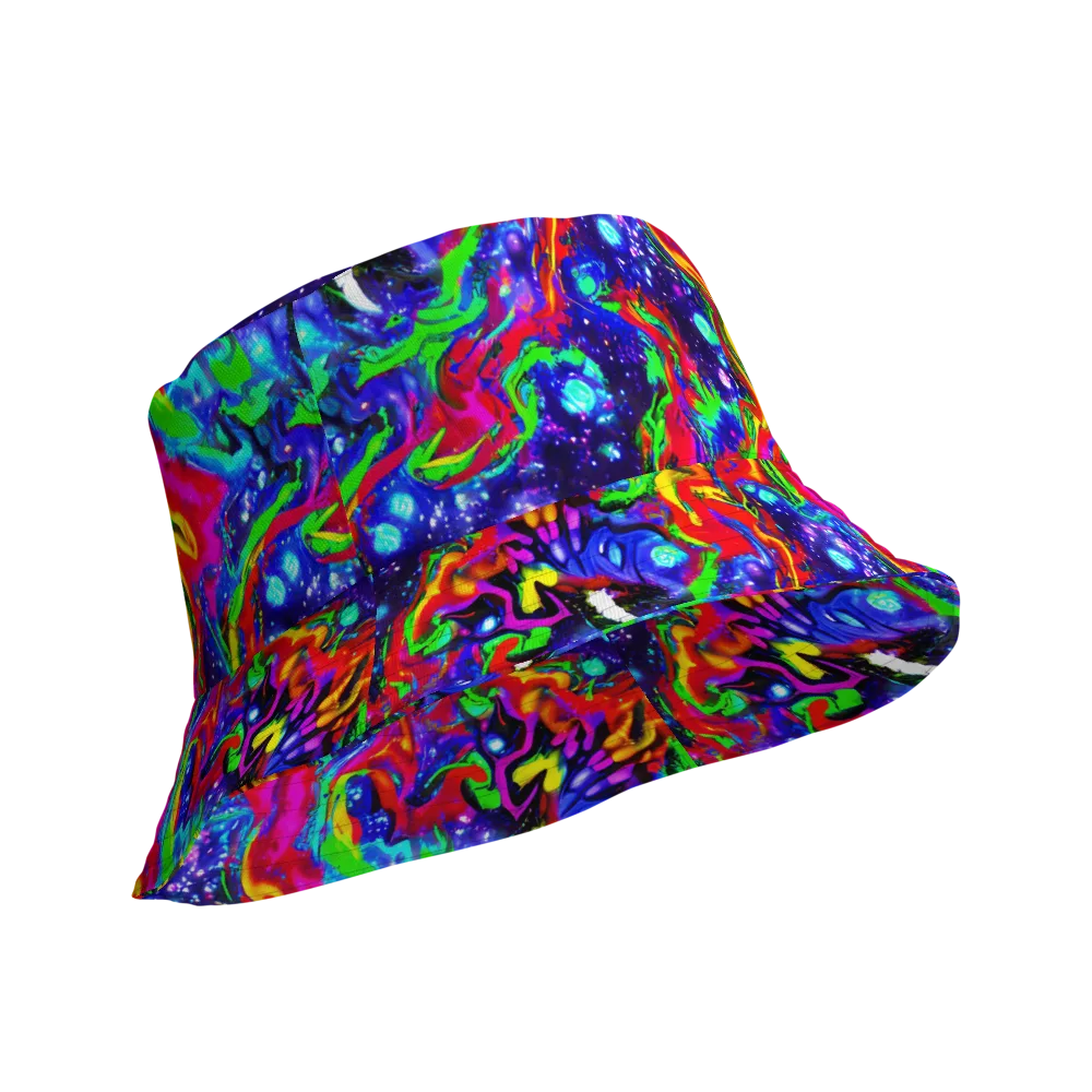 Ultraviolet Wildfire on Reversible Bucket Hat — Product details Outside