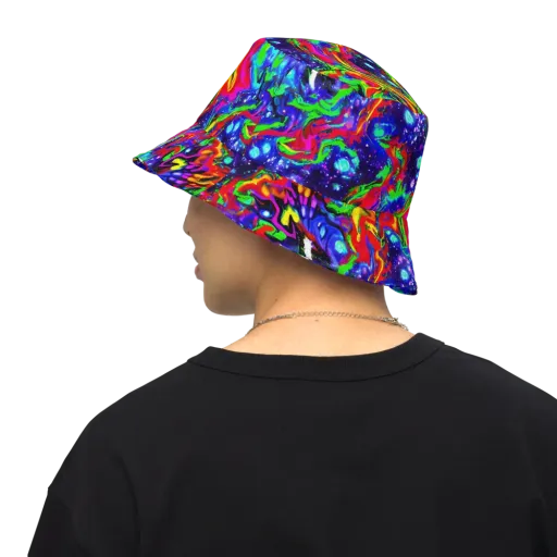 Ultraviolet Wildfire on a Reversible Bucket Hat