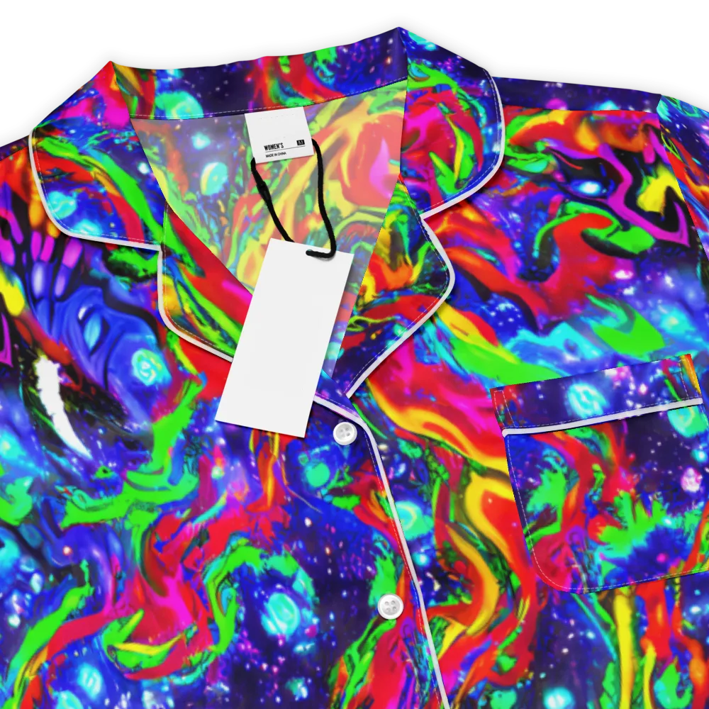 Ultraviolet Wildfire on Women's Short Sleeve Pajama Top — Product details
