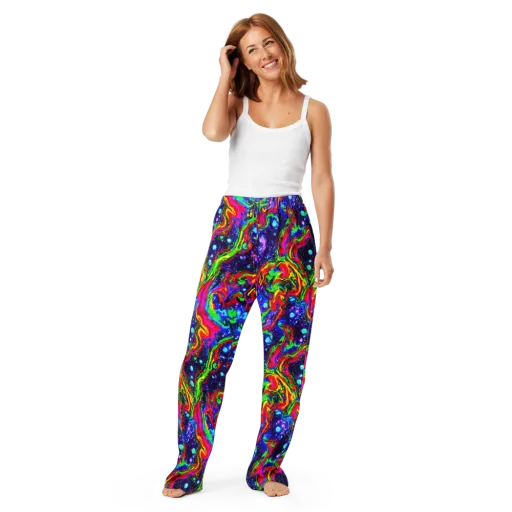 Ultraviolet Wildfire on a Women's Pajama Pants
