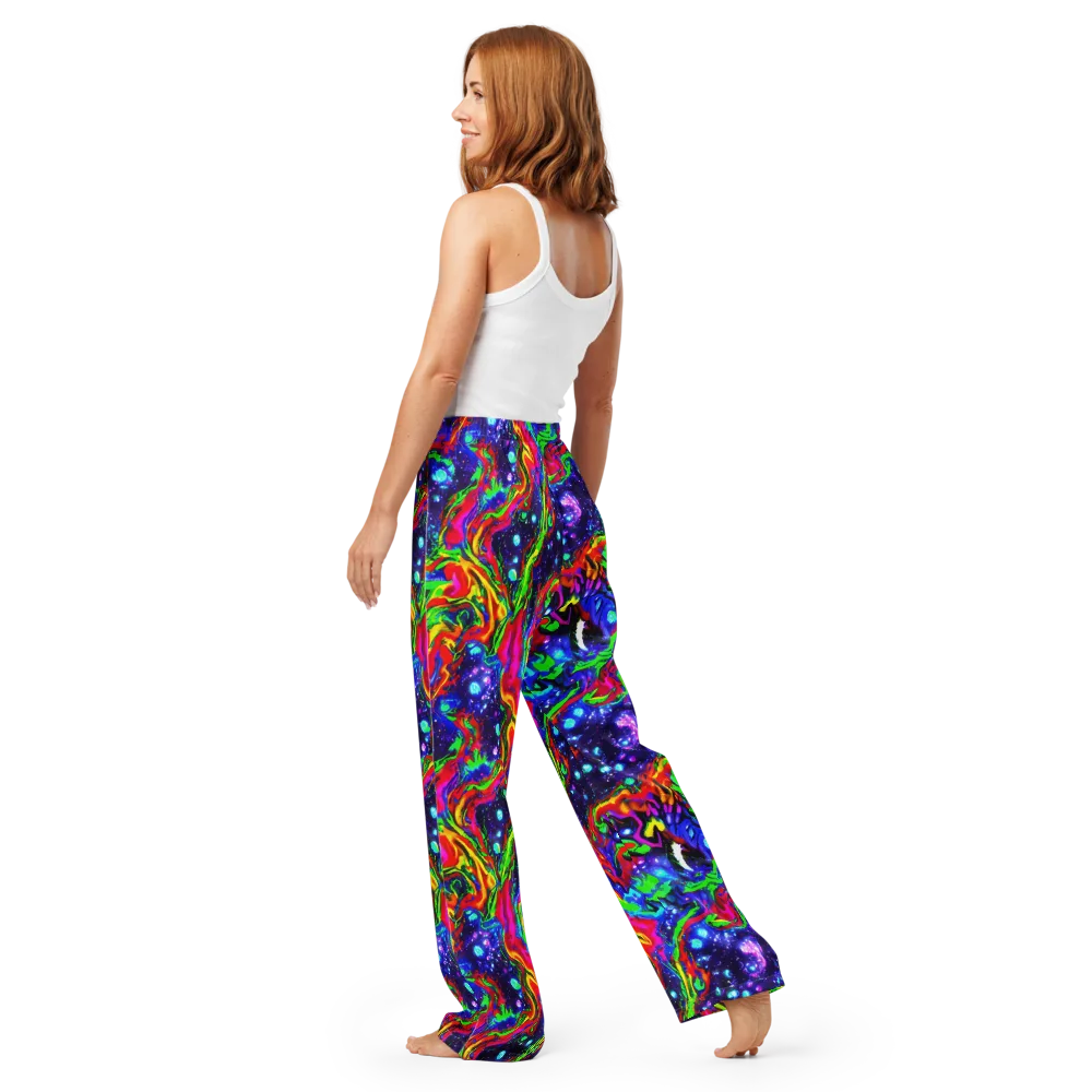 Ultraviolet Wildfire on Women's Pajama Pants — Back