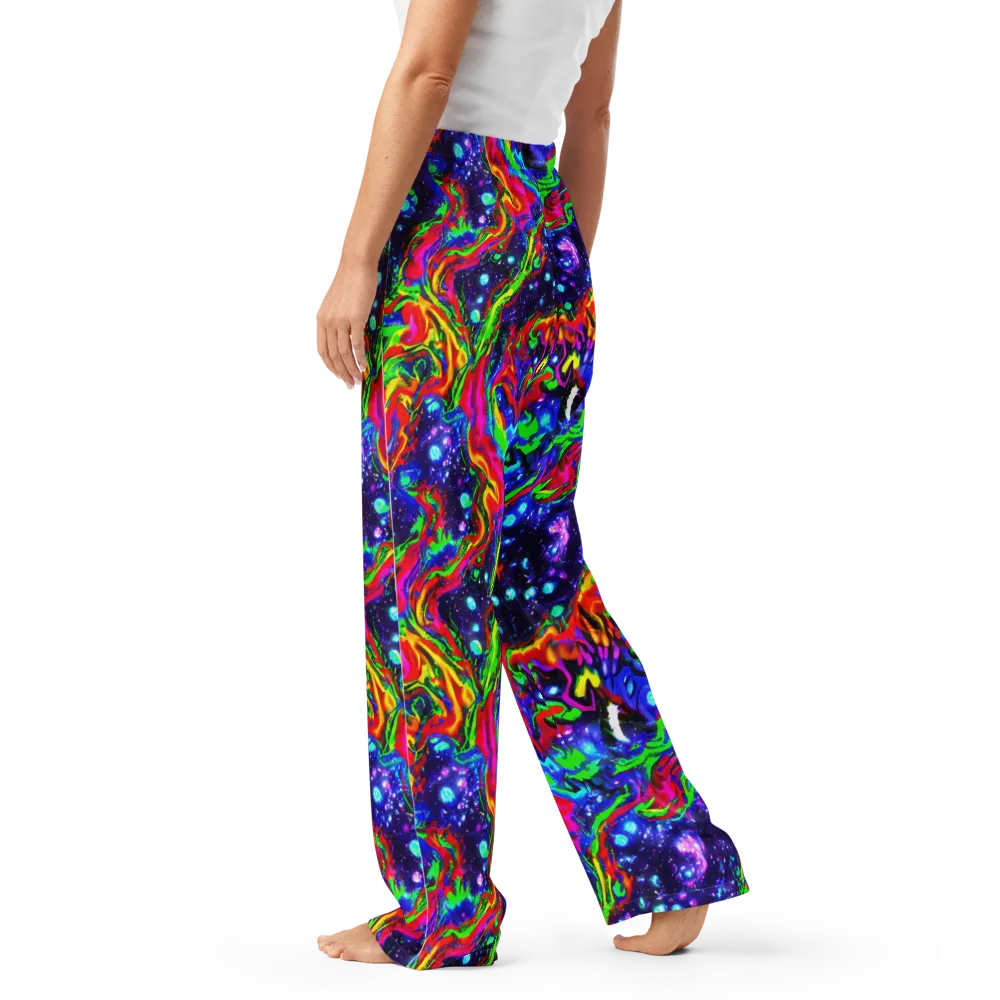 Ultraviolet Wildfire on Women's Pajama Pants — Left