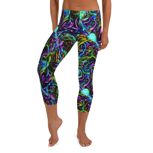 Aurora Static on a Capri Leggings