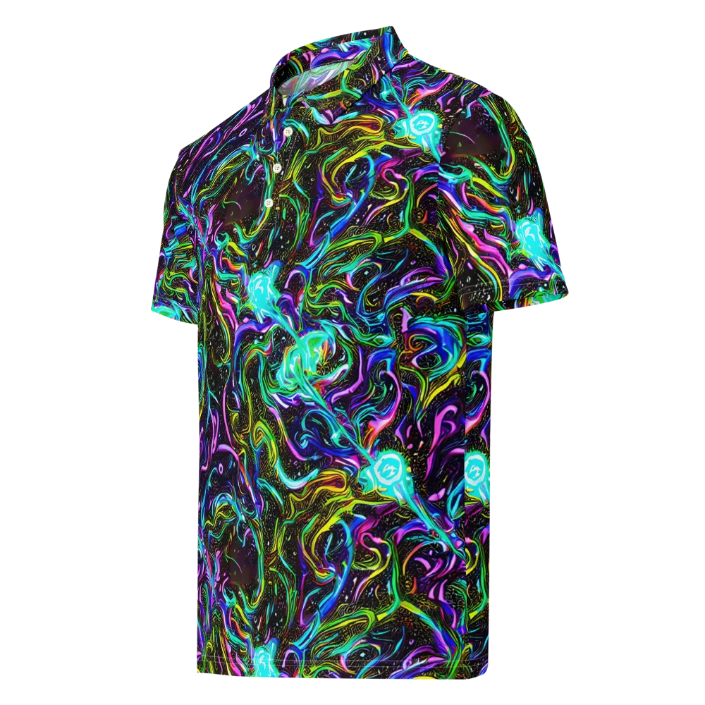 Aurora Static on Men's Slim Fit Polo Shirt — Left Front