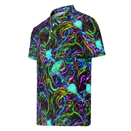 Aurora Static on a Men's Slim Fit Polo Shirt