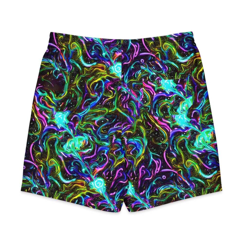 Aurora Static on Men's Board Shorts — Back