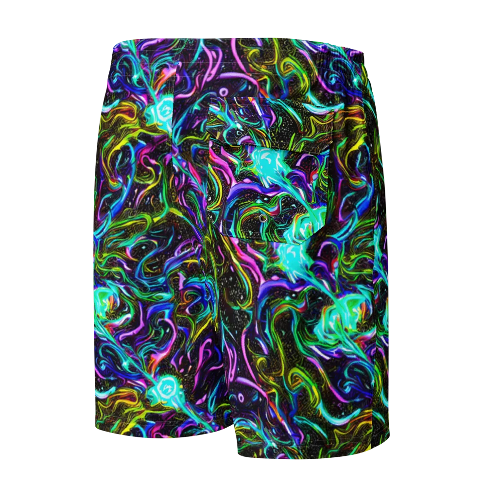 Aurora Static on Men's Board Shorts — Back