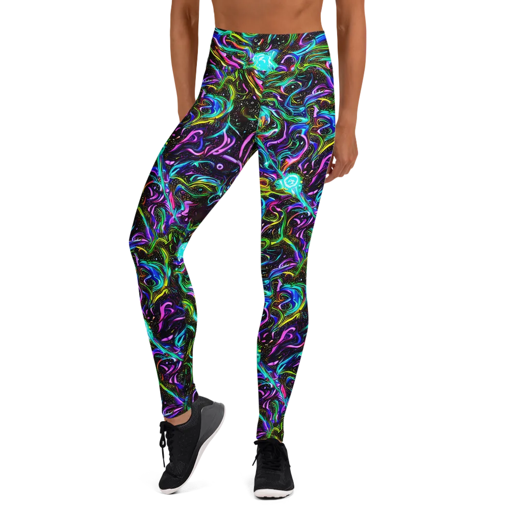Aurora Static on Yoga Leggings — Front