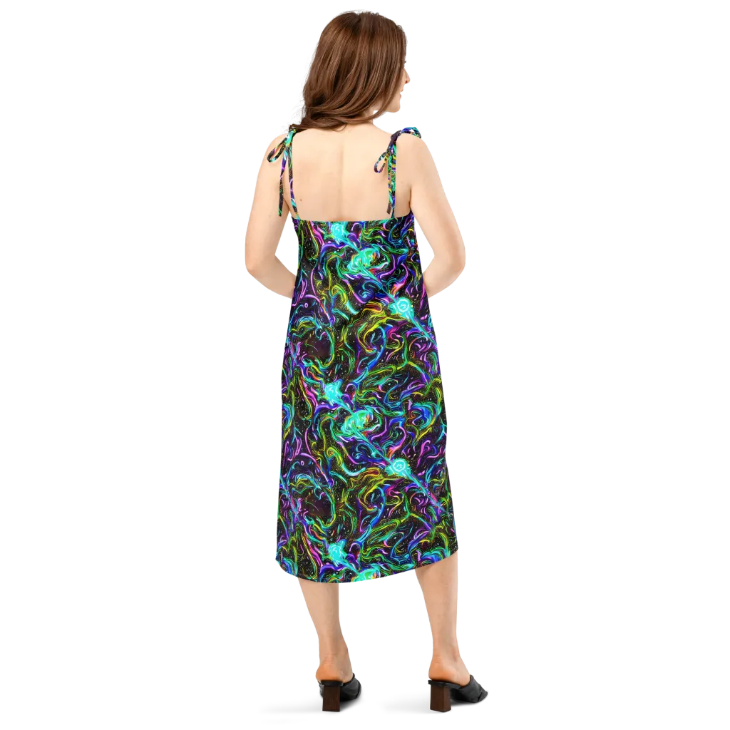 Aurora Static on Slip Dress — Back