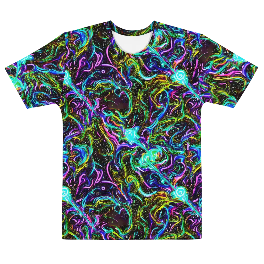 Aurora Static on Men's Cotton Crew Neck T-Shirt — Front
