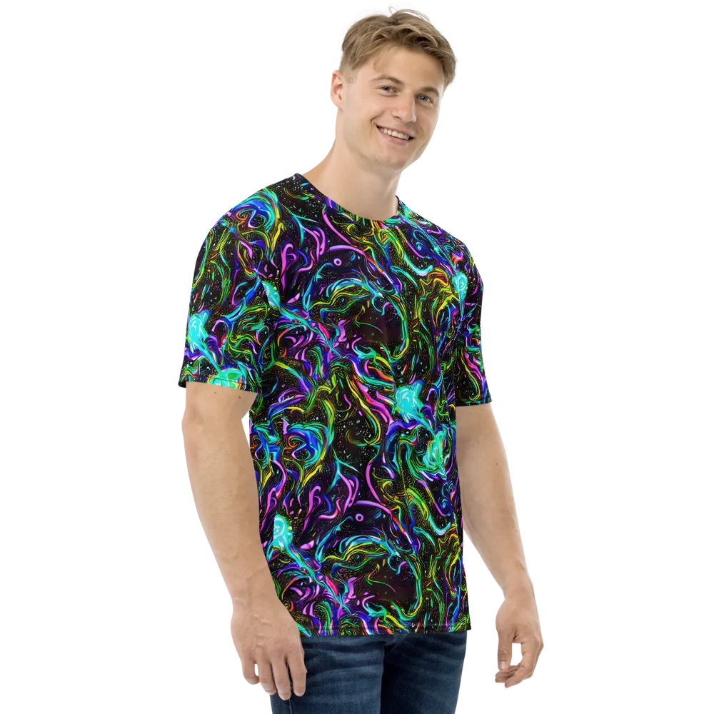 Aurora Static on Men's Crew Neck T-Shirt — Right