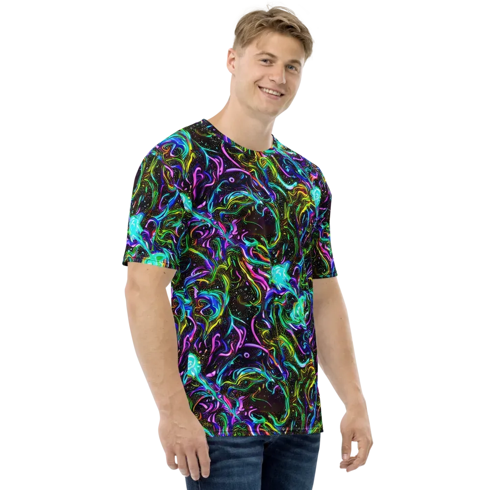 Aurora Static on Men's Crew Neck T-Shirt — Right