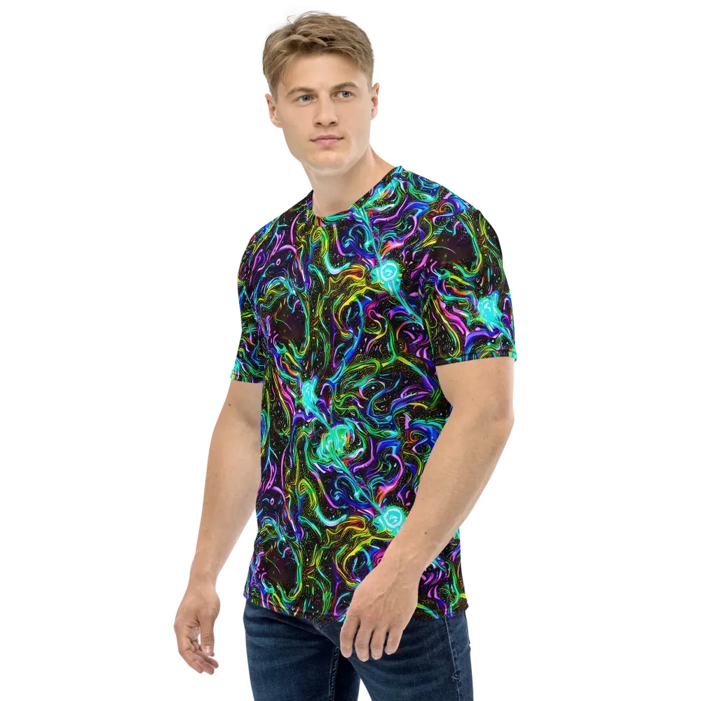 Aurora Static on Men's Crew Neck T-Shirt — Left