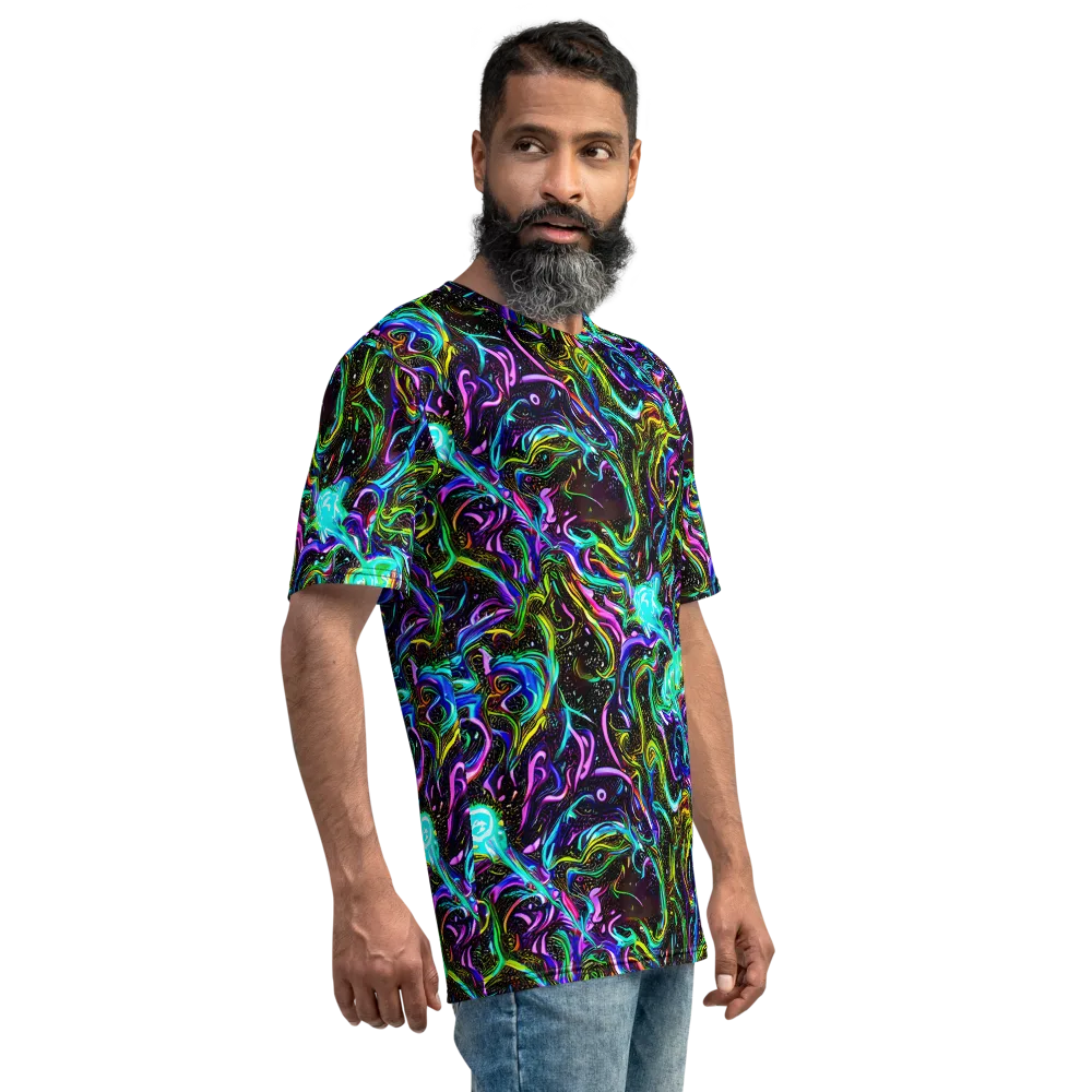 Aurora Static on Men's Crew Neck T-Shirt — Right