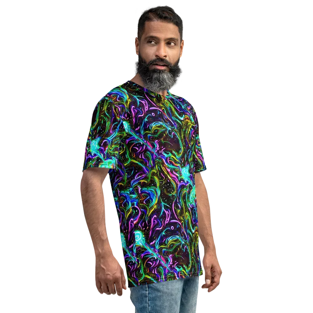 Aurora Static on Men's Crew Neck T-Shirt — Right